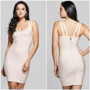 MARCIANO Guess Light Blush Pink Leading Lady Bandage Bodycon Dress - Size XS, 0